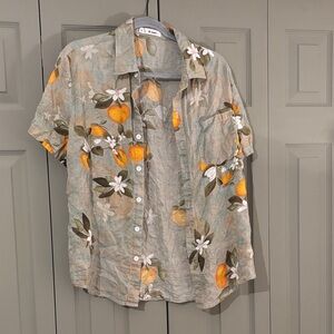 Floral and Fruit Print Men's Shirt